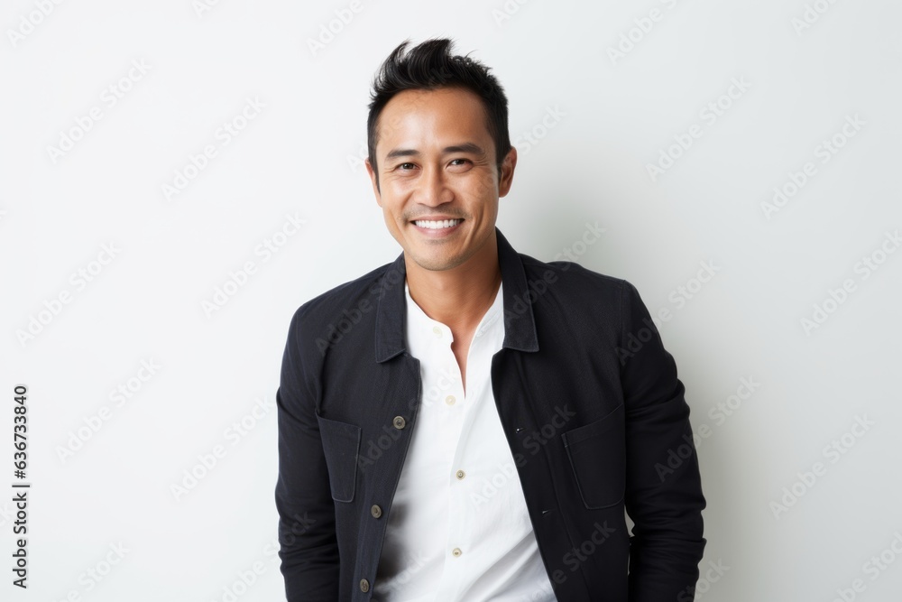 Portrait of a handsome young asian man smiling against white background Portrait of a handsome young asian man smiling against white background
