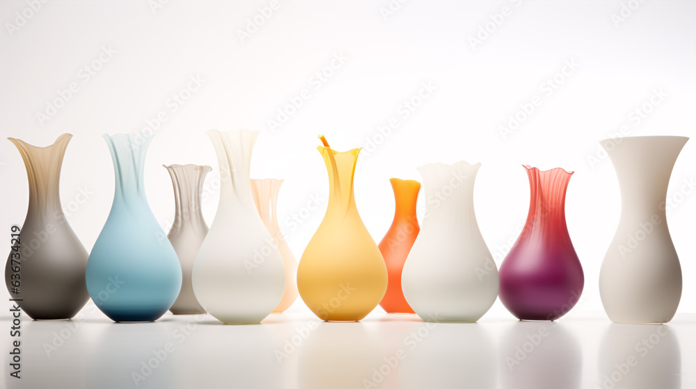 Set of different vases isolated on white background Set of different vases isolated on white background