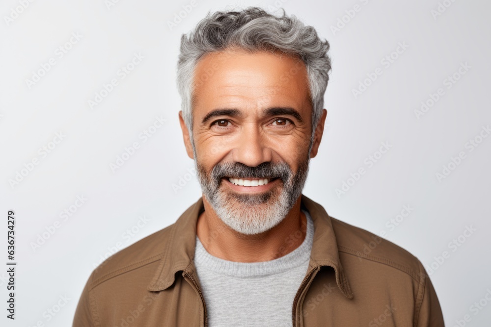 Portrait of mature man with grey hair smiling and looking at camera Portrait of mature man with grey hair smiling and looking at camera