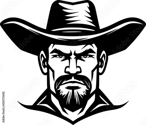 Cowboy | Minimalist and Simple Silhouette - Vector illustration