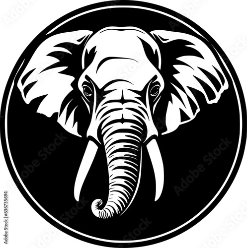 Elephant | Black and White Vector illustration