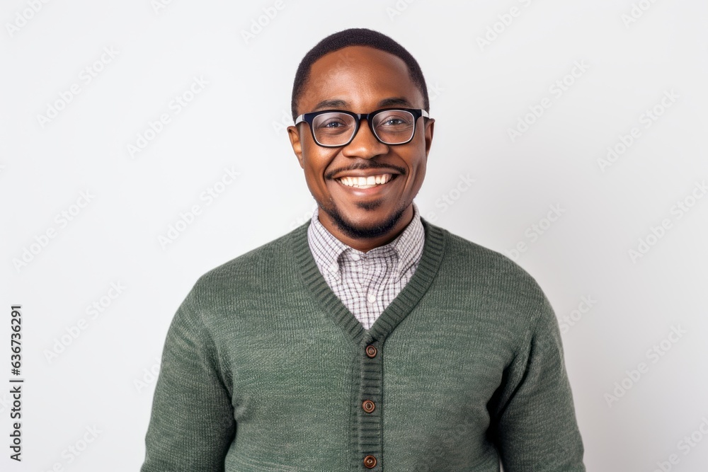 Portrait of a happy young african american man in eyeglasses Portrait of a happy young african american man in eyeglasses