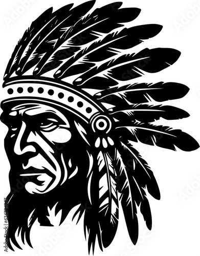 Indian Chief - High Quality Vector Logo - Vector illustration ideal for T-shirt graphic