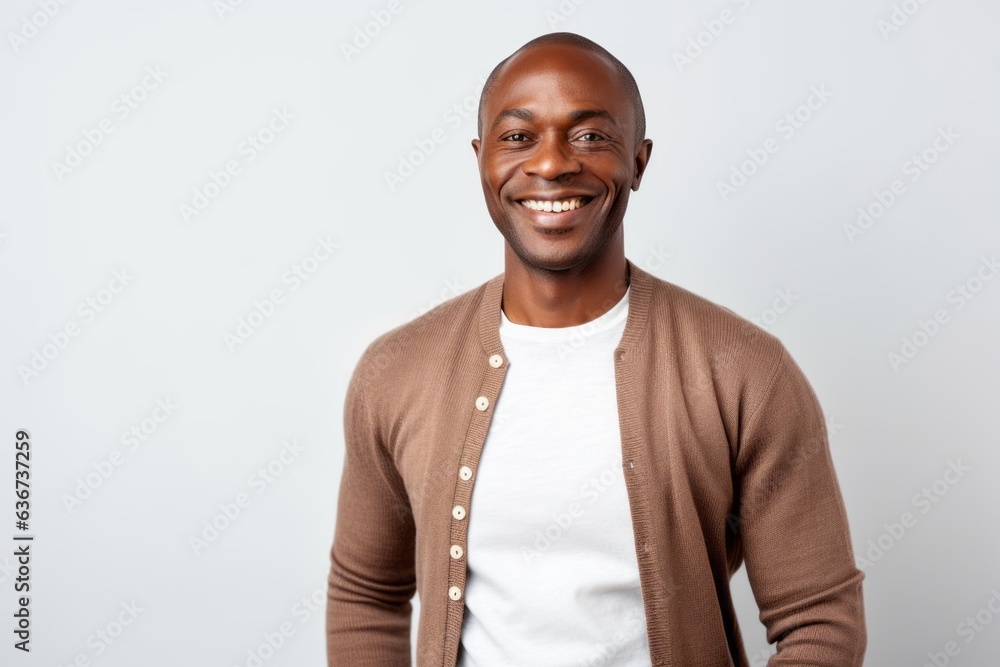 Portrait of a smiling african american man standing against white background Portrait of a smiling african american man standing against white background