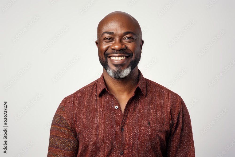 Portrait of a smiling black man looking at camera over white background Portrait of a smiling black man looking at camera over white background
