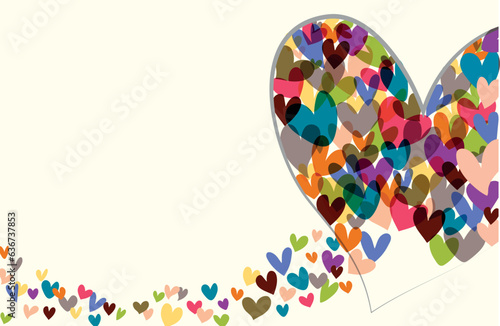 Multicolored puzzle heart puzzle vector - stock illustration