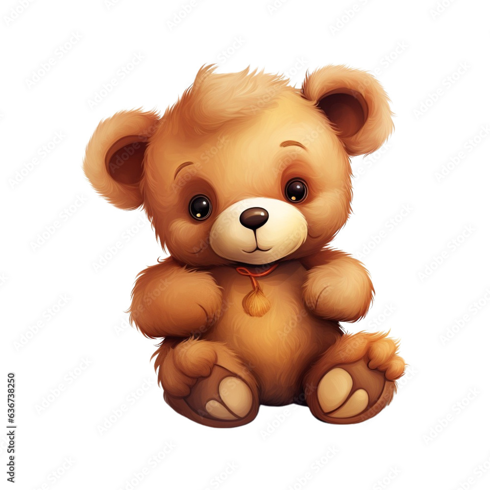 Fototapeta premium Illustration of an isolated cute teddy bear, generated with generative IA support