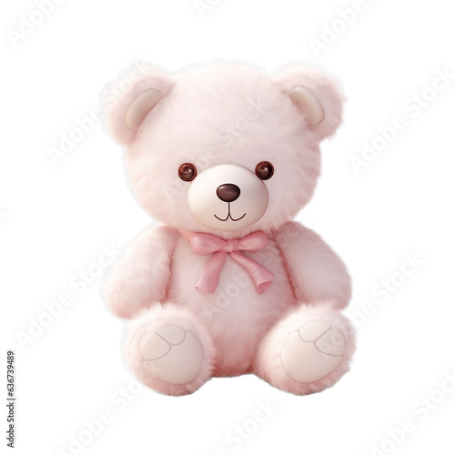 Illustration of an isolated cute teddy bear, generated with generative IA support