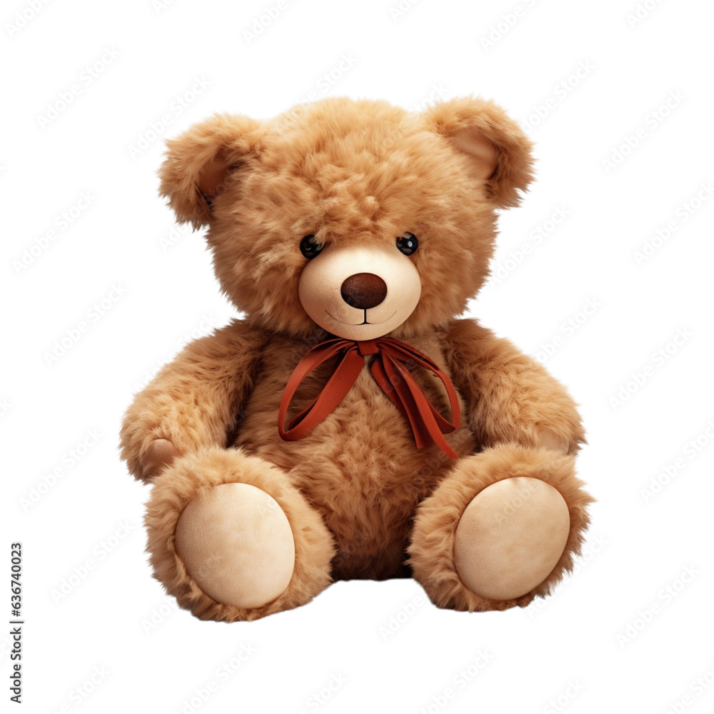 Illustration of an isolated cute teddy bear, generated with generative  IA support