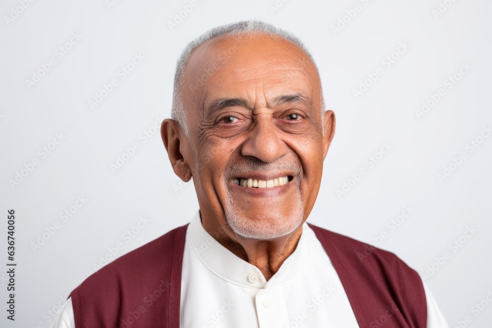 Portrait of a happy senior Indian man smiling and looking at camera Portrait of a happy senior Indian man smiling and looking at camera