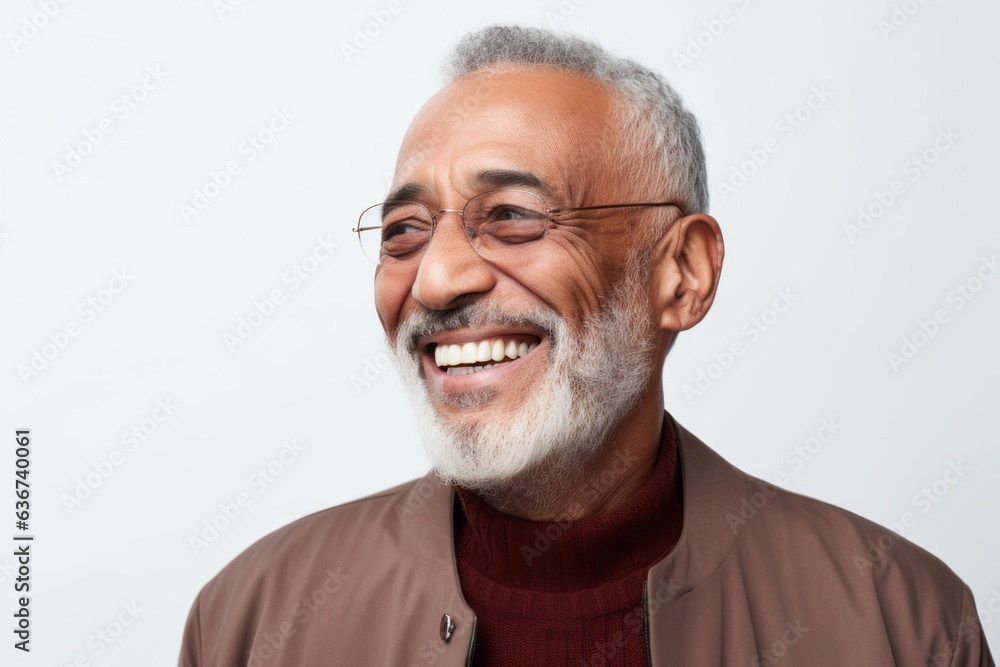 Portrait of a happy senior asian man smiling against white background Portrait of a happy senior asian man smiling against white background