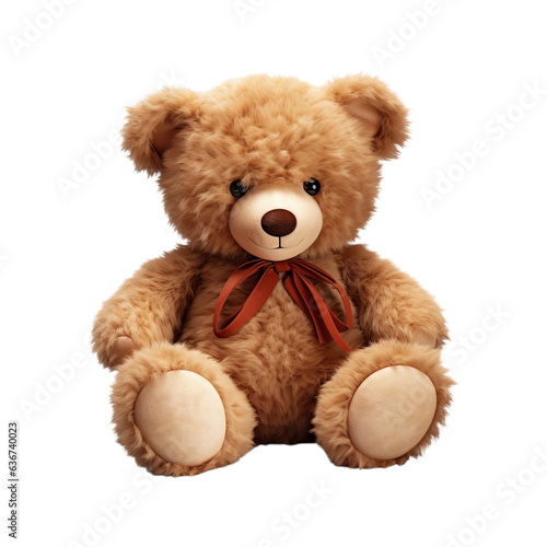 Illustration of an isolated cute teddy bear, generated with generative  IA support