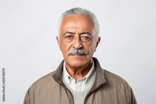 Portrait of a senior asian man with grey hair and beard