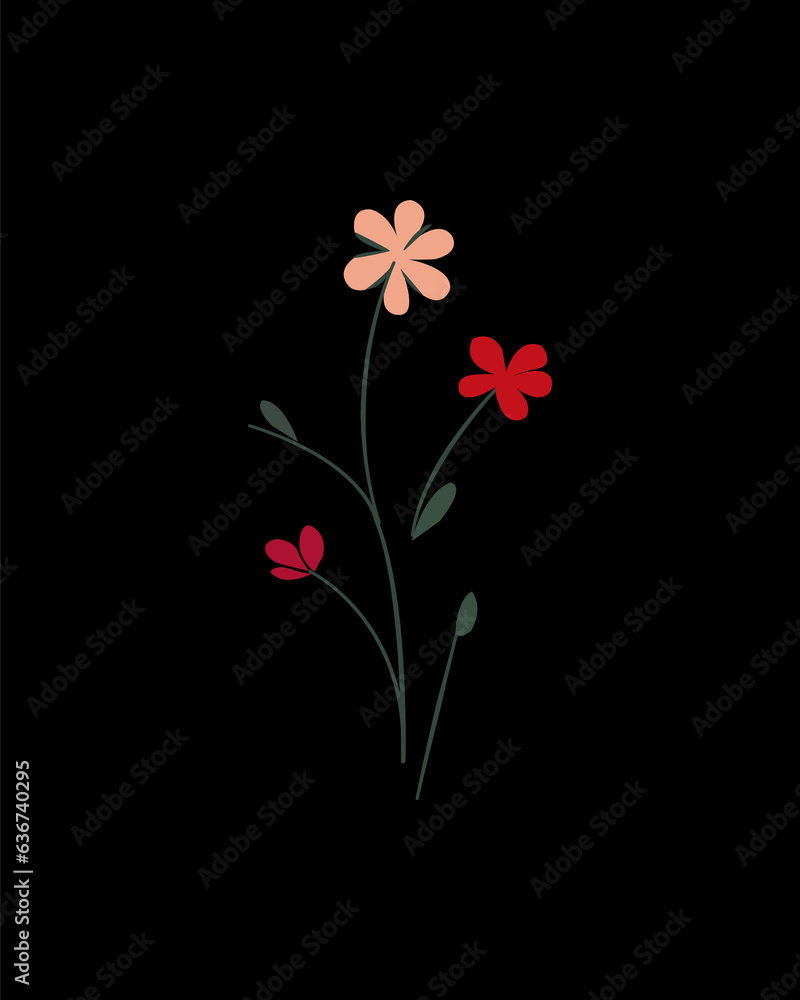 Vector botanical wall arts, with flowers Vector botanical wall arts, with flowers