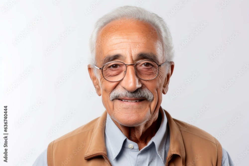 Portrait of a senior asian man wearing eyeglasses on white background Portrait of a senior asian man wearing eyeglasses on white background