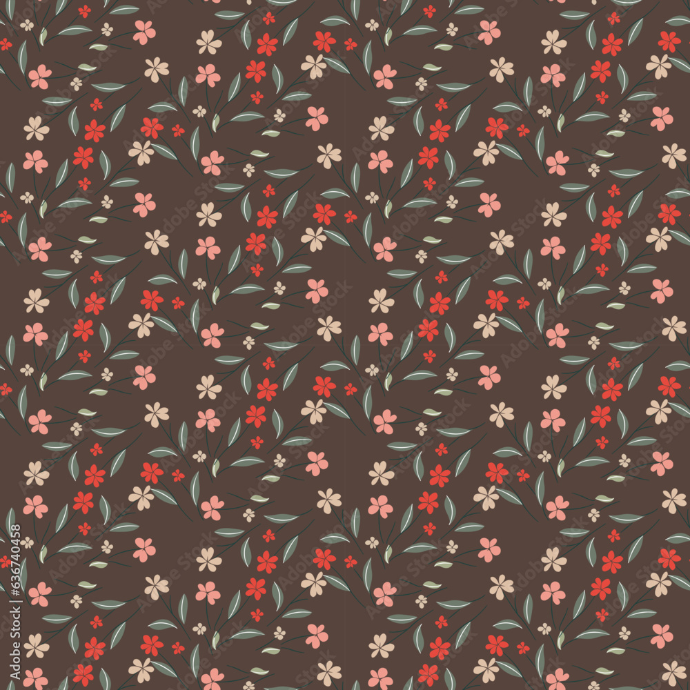 Vector seamless  pattern, with flower