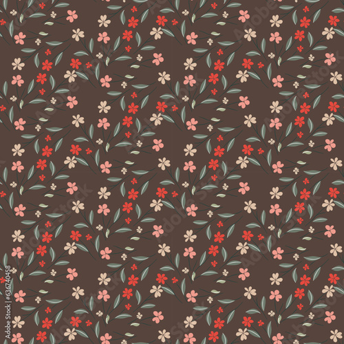 Vector seamless  pattern, with flower
