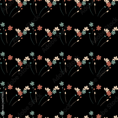 Vector seamless  pattern, with flower