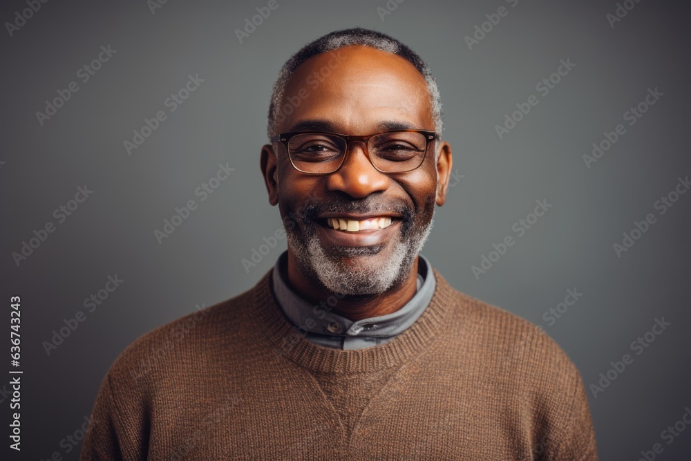Portrait of a smiling african american man in eyeglasses Portrait of a smiling african american man in eyeglasses