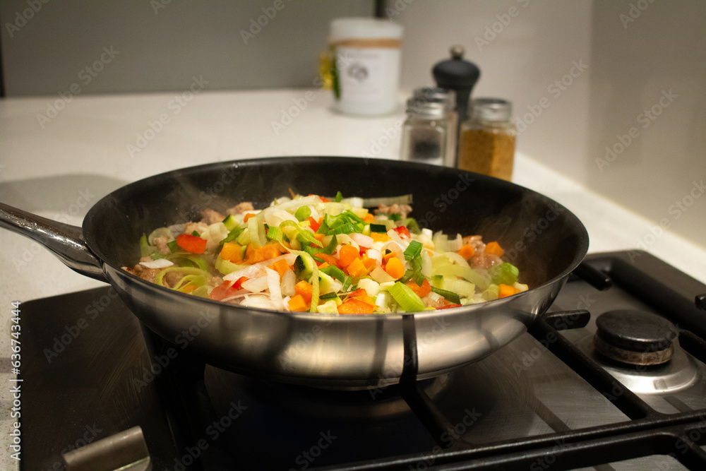pan with vegetables