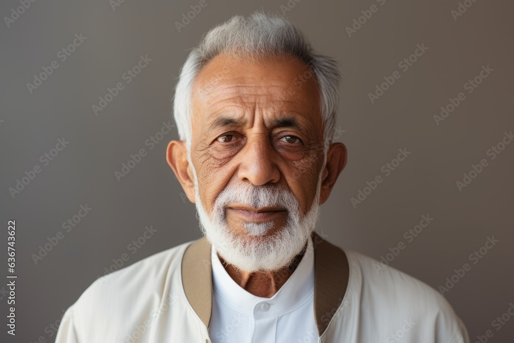 Portrait of an old man with grey hair in a white shirt Portrait of an old man with grey hair in a white shirt