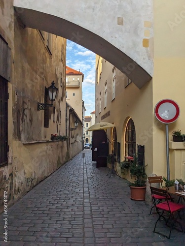 Streetview of Prague's old city, Czech Republic - August 2023