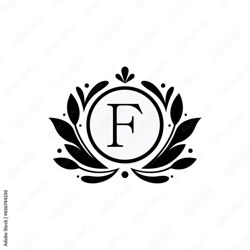 Flower Design Premium Logo Alphabet F Flower Design Premium Logo Alphabet F