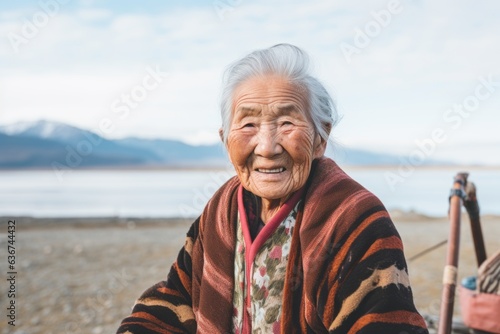 Portrait of a senior asian woman smiling at the camera on the beach © Eber Braun