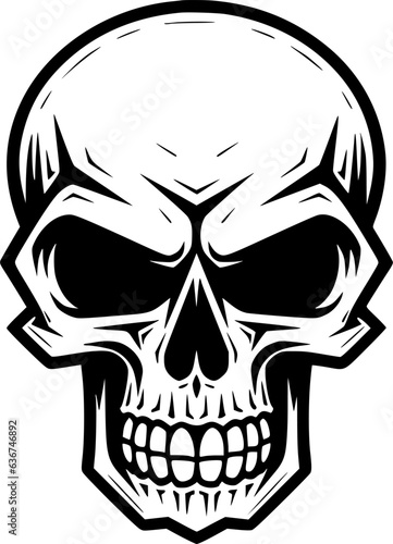 Skull - Black and White Isolated Icon - Vector illustration