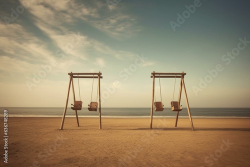 Beach swings. Generative AI
