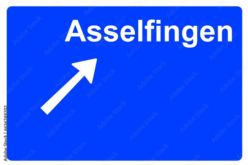 Illustration eines Autobahn-Ausfahrtschildes mit der Beschriftung Illustration eines Autobahn-Ausfahrtschildes mit der Beschriftung