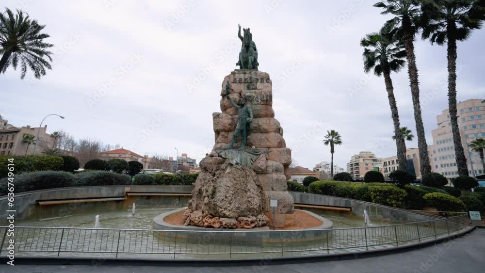 Palma de mallorca, Spain - Feb 2022 : Plaça d'Espanya Palma de mallorca, Spain - Feb 2022 : Plaça d'Espanya