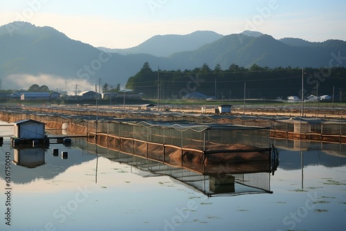 Fishery   Aquaculture image in Ainan-cho  Ehime Prefecture. Generative AI