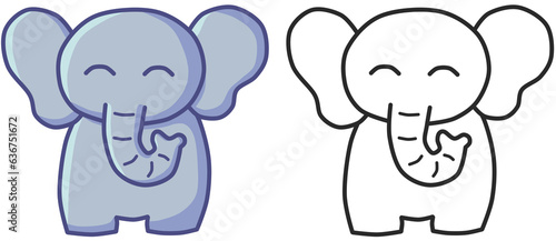 Elefante kawaii alegre