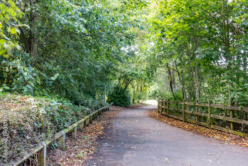 A tree-lined path leading from the centre of Perton, a village in South Staffordshire near Wolverhampton