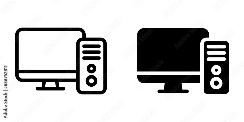 Computer icon. desktop sign for mobile concept and web design. vector illustration Computer icon. desktop sign for mobile concept and web design. vector illustration