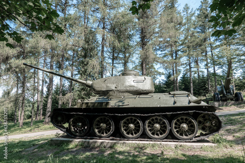 Russian tank t-34 from the Second World War from the area of Dukla Pass Slovakia