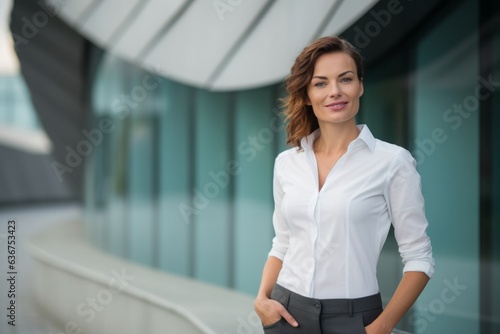 Portrait of a young businesswoman standing outdoors with her arms crossed