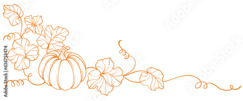 Fotografie, Obraz Pumpkin thanksgiving element vector illustration