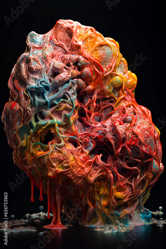 Abstract sculptures created by melting and dripping wax, surreal patterns and textures.