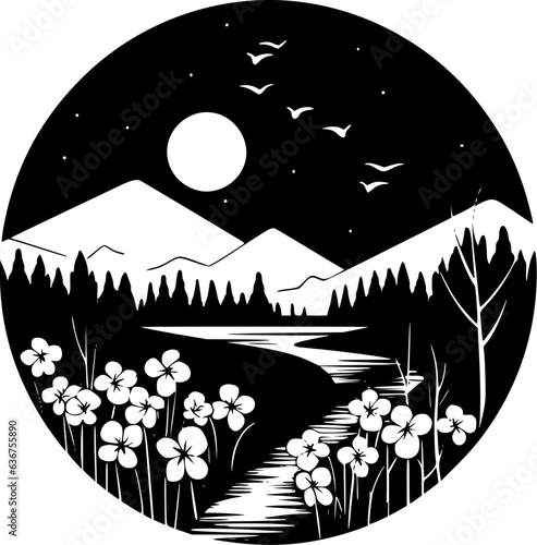 Spring | Minimalist and Simple Silhouette - Vector illustration