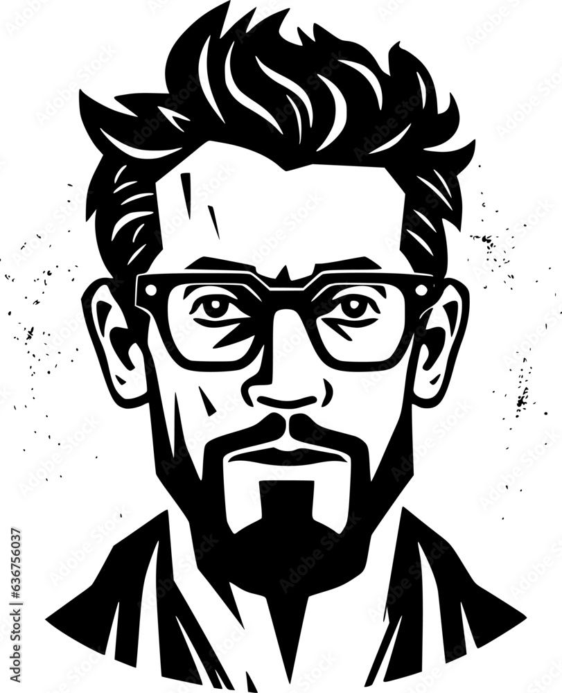 Teacher | Black and White Vector illustration Teacher | Black and White Vector illustration