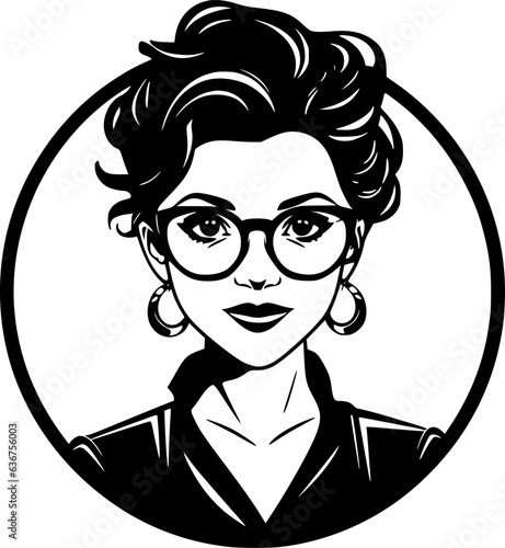 Teacher - Black and White Isolated Icon - Vector illustration
