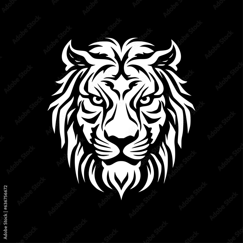 Obraz premium Tiger | Black and White Vector illustration