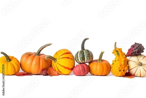 Happy Thanksgiving. Thanksgiving pumpkins and Autumn leaves. Thanksgiving Food Party. Thanksgiving Concept.Thanksgiving Background. Thanksgiving Theme. Generative Ai