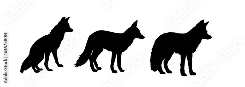 Set of fox silhouettes