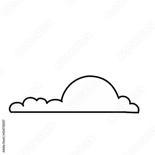 Set of cartoon cloud in a flat design. White cloud collection