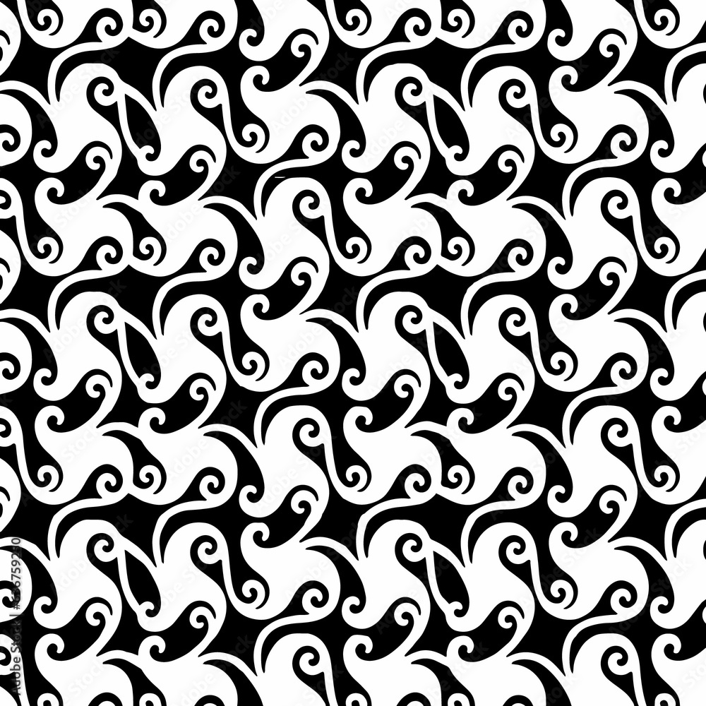 Vintage seamless black and white pattern