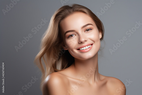 Stunning Portrait of Revitalized Woman with Youthful Glow - Beauty Clinic Services and Treatments Endorsement