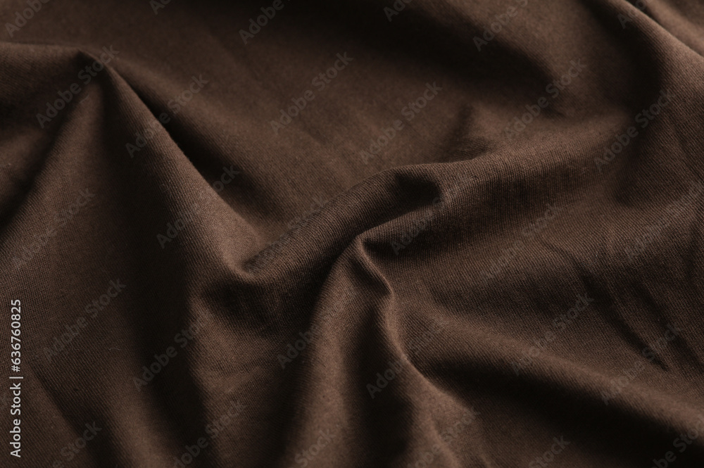 Wavy Brown fabric background. Cotton Texture Wavy Brown fabric background. Cotton Texture